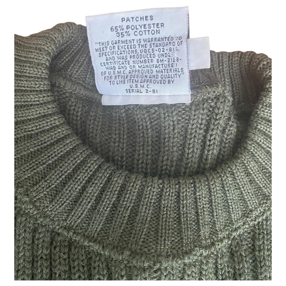 Jack Young Associates Vintage Green 100% Wool Military Tactical Sweater Size 42 - Picture 8 of 10